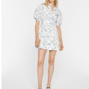 Club Monaco Printed Balloon Sleeve Dress
